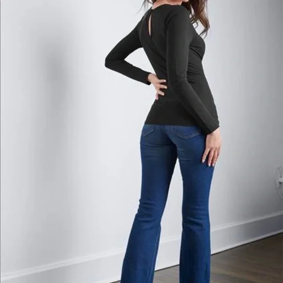 Sold elsewhere Beautiful Long Sleeve black color  Strappy Top brand New Size M - Picture 2 of 7